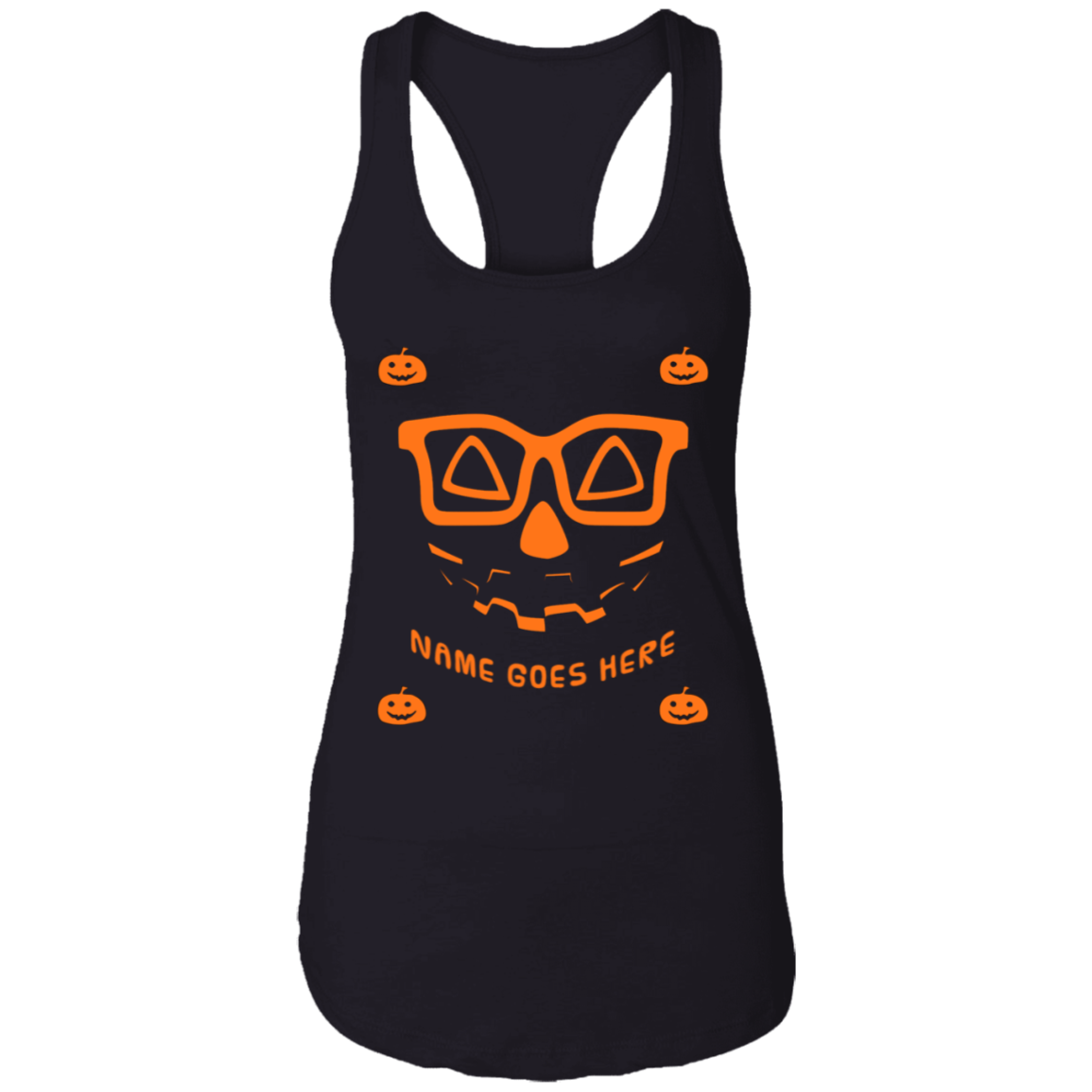 Personalized Creepy Nerd Pumpkin Halloween Costume  Ladies Ideal Racerback Tank - DNA Trends