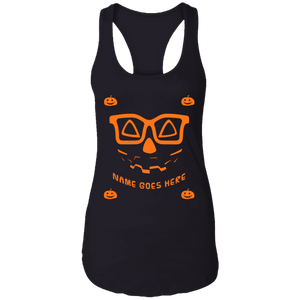 Personalized Creepy Nerd Pumpkin Halloween Costume  Ladies Ideal Racerback Tank - DNA Trends