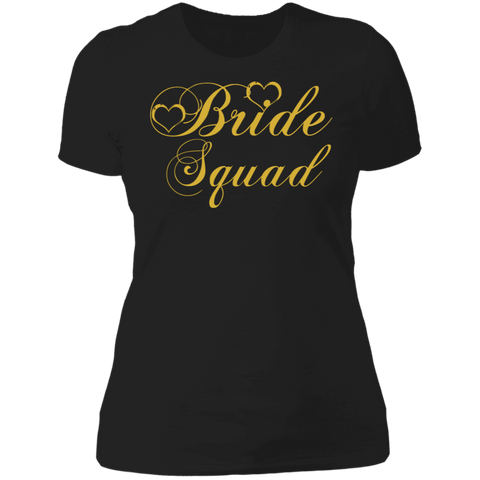 Image of Bride Squad - Golden Font Bachelorette Party- Bridemaids Ladies'  NL T-Shirt - DNA Trends