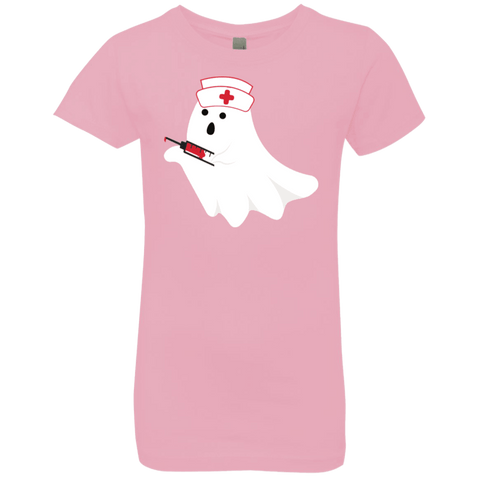 Image of Ghost Nurse Syringe Halloween Costume Girls' Princess T-Shirt - DNA Trends