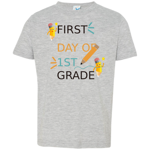First Day Of First Grade Toddler Jersey T-Shirt, Back To School Tshirt - DNA Trends