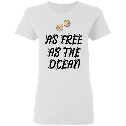 Image of As Free As The Ocean Ladies'  Summer T-Shirt - DNA Trends
