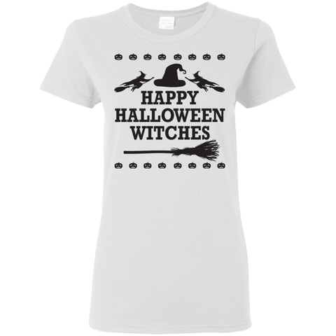 Image of Happy Halloween Witches T-Shirt Halloween Clothing (Women) - DNA Trends