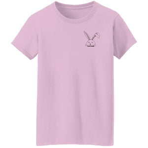 Minimalist Easter Bunny Custom Name  Ladies' T-Shirt: Easter Bunny Custom Name,Pocket Bunny, Minimalist Easter, Personalized Easter