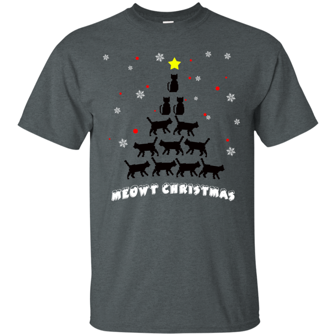Stylish Meowy Christmas Cat Lovers Ultra Cotton Christmas T-Shirt - DNA Trends