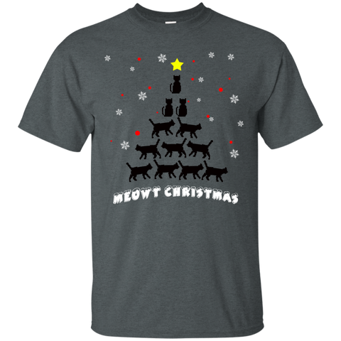 Stylish Meowy Christmas Cat Lovers Ultra Cotton Christmas T-Shirt - DNA Trends