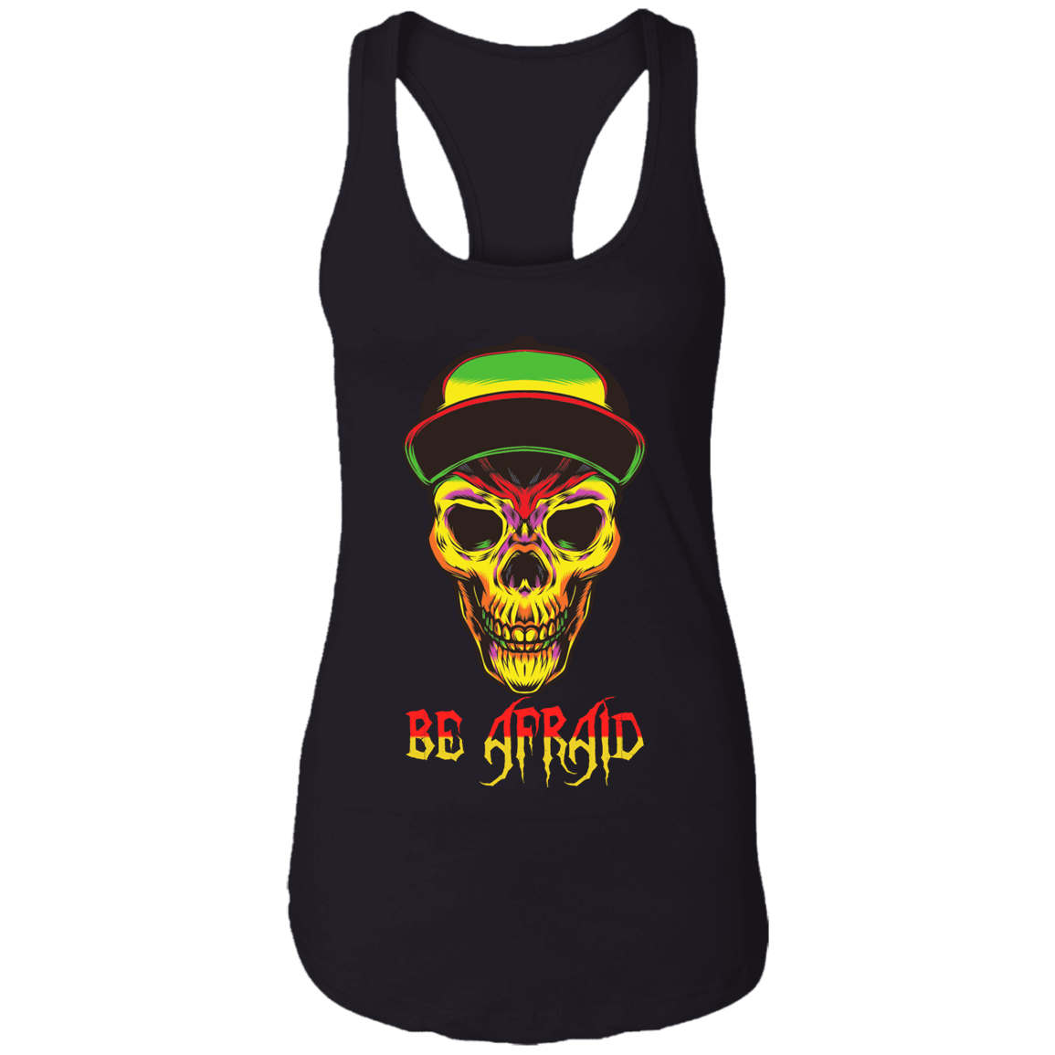 Be Afraid Halloween Costume  Ladies Ideal Racerback Tank - DNA Trends