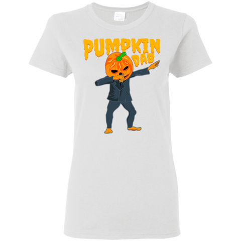 Image of Trendy Pumpkinhead Dab T-Shirt Halloween Shirt (Women) - DNA Trends