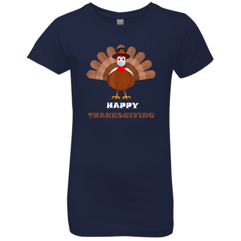 Image of Happy Thanksgiving Masked Turkey Girls' T-Shirt - DNA Trends