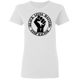BLM NO TO RACISM Ladies'  T-Shirt - DNA Trends