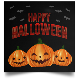 Happy Halloween Satin Square Poster - DNA Trends