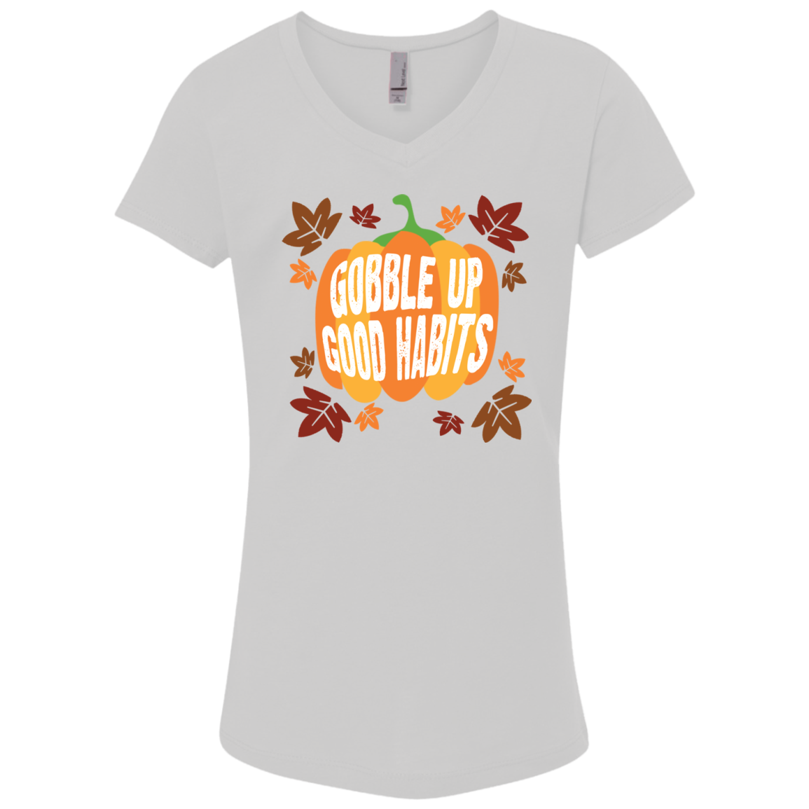 Gobble Up Good Habits Girls' Princess V-Neck T-Shirt - DNA Trends