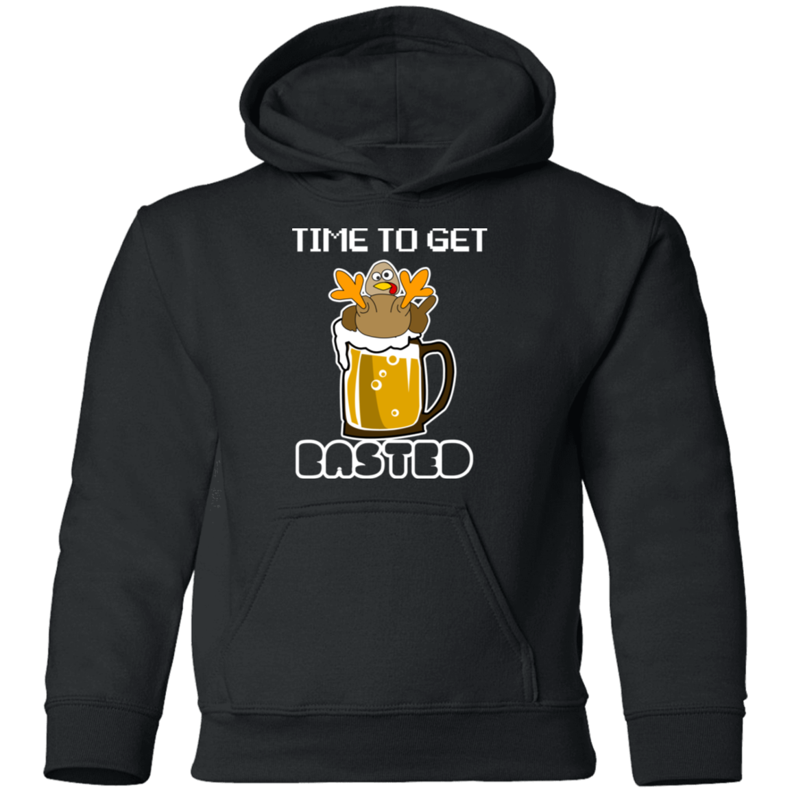 Time To Get Basted Thanksgiving Youth Pullover Hoodie - DNA Trends