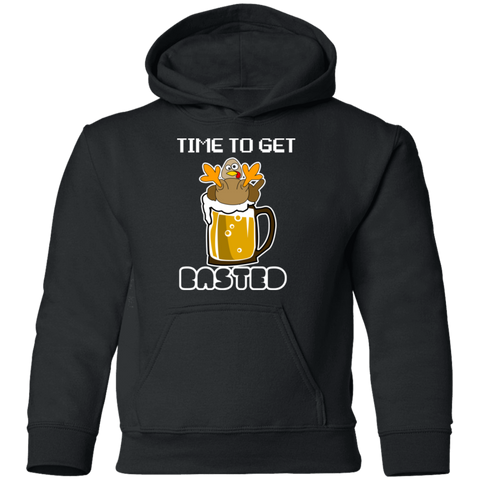Image of Time To Get Basted Thanksgiving Youth Pullover Hoodie - DNA Trends