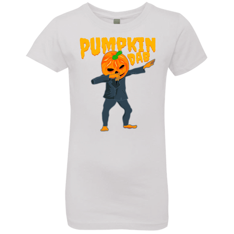 Image of Trendy Pumpkinhead Dab T-Shirt Halloween Tshirts (Girls) - DNA Trends