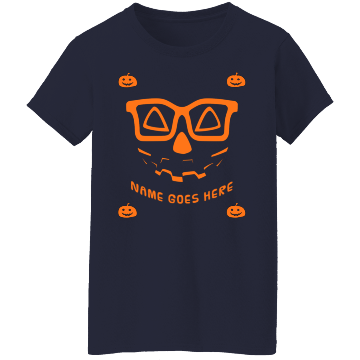 Personalized Creepy Nerd Pumpkin Halloween Costume  Ladies'  T-Shirt - DNA Trends
