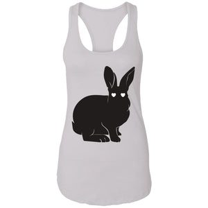 Silhouette Cute Easter Bunny Ladies Ideal Racerback Tank: Cute Easter Bunny, Cute Silhouette, Happy Easter, Family Easter