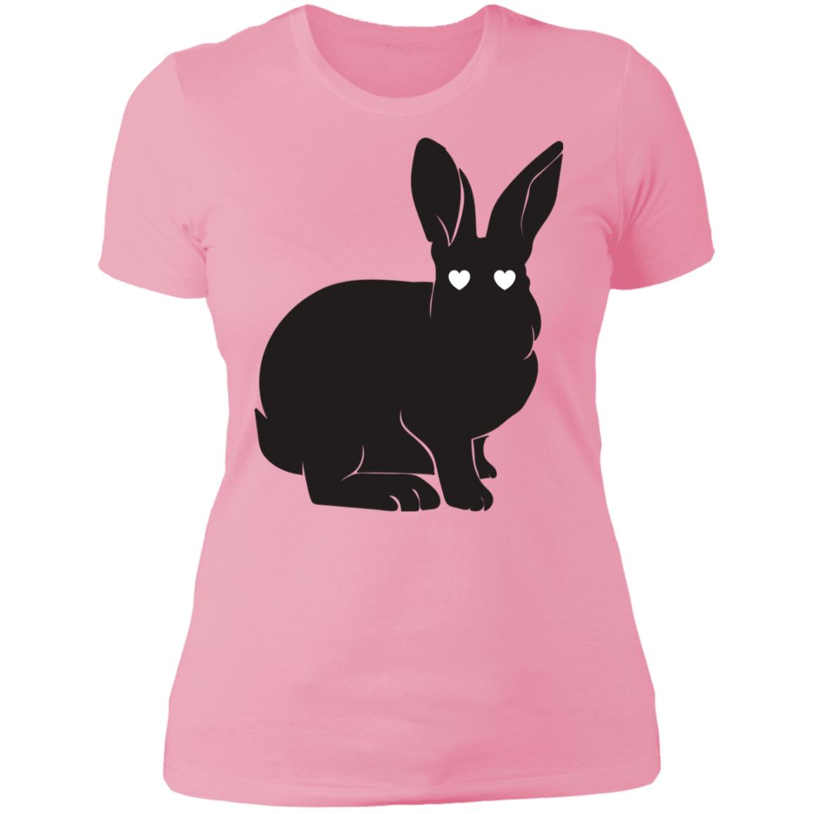 Silhouette Cute Easter Bunny Ladies'  T-Shirt: Cute Easter Bunny, Cute Silhouette, Happy Easter, Family Easter