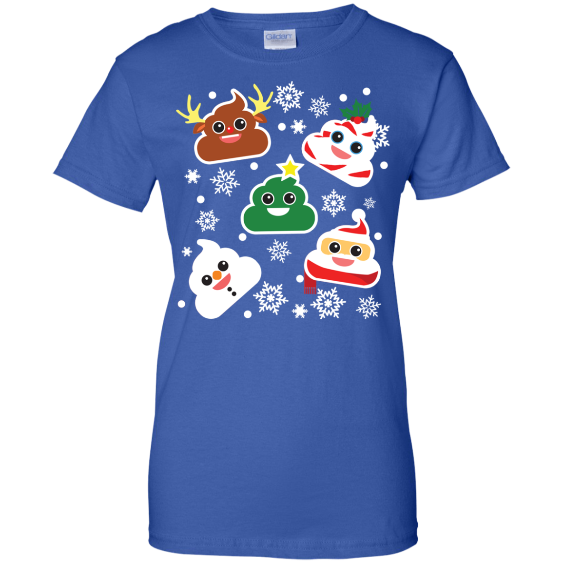 Funny Smiling Poop Ladies' 100% Cotton T-Shirt - Christmas Collection - DNA Trends