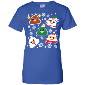 Funny Smiling Poop Ladies' 100% Cotton T-Shirt - Christmas Collection - DNA Trends