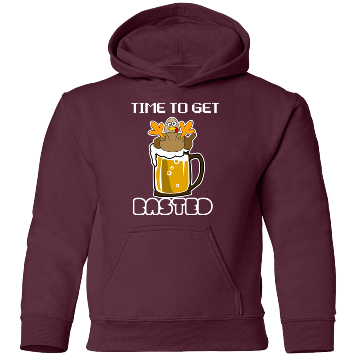 Time To Get Basted Thanksgiving Youth Pullover Hoodie - DNA Trends