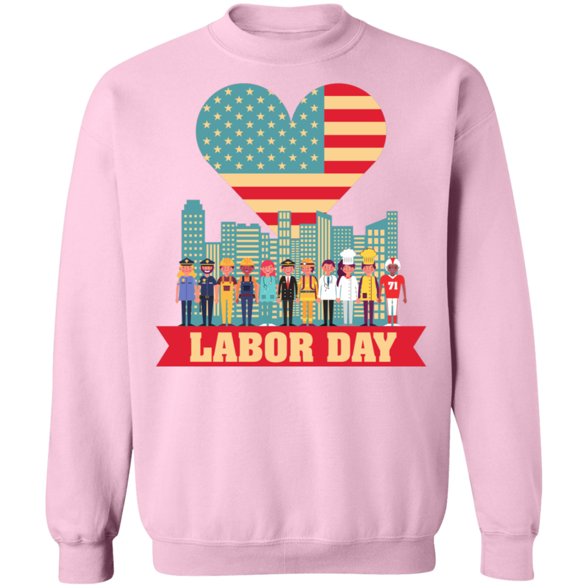 Labor Day USA Crewneck Pullover Sweatshirt - DNA Trends
