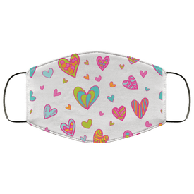 Hearts Med/Lg Face Mask - DNA Trends