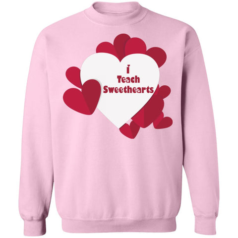 Image of I Teach Sweethearts  Teacher Valentine  Crewneck Pullover Sweatshirt