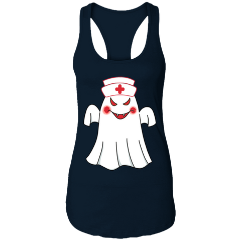 Image of Ghost Nurse Halloween Costume Ladies Ideal Racerback Tank - DNA Trends