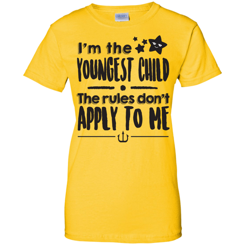 Image of I'm The Youngest Child The Rules Don't Apply to Me Ladies' 100% Cotton T-Shirt - DNA Trends