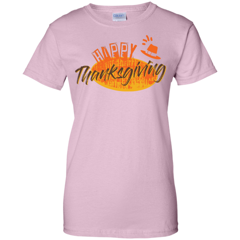 Image of Happy Thanksgiving Gildan Ladies' 100% Cotton T-Shirt - DNA Trends