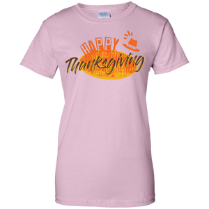 Happy Thanksgiving Gildan Ladies' 100% Cotton T-Shirt - DNA Trends