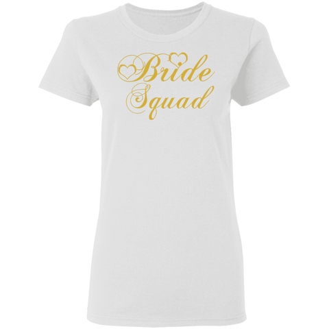 Image of Bride Squad - Golden Font Bachelorette Party- Bridemaids Ladies' T-Shirt - DNA Trends