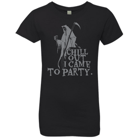 Chill Out I Came To Party Grim Reaper T-Shirt Halloween Clothing (Girls) - DNA Trends