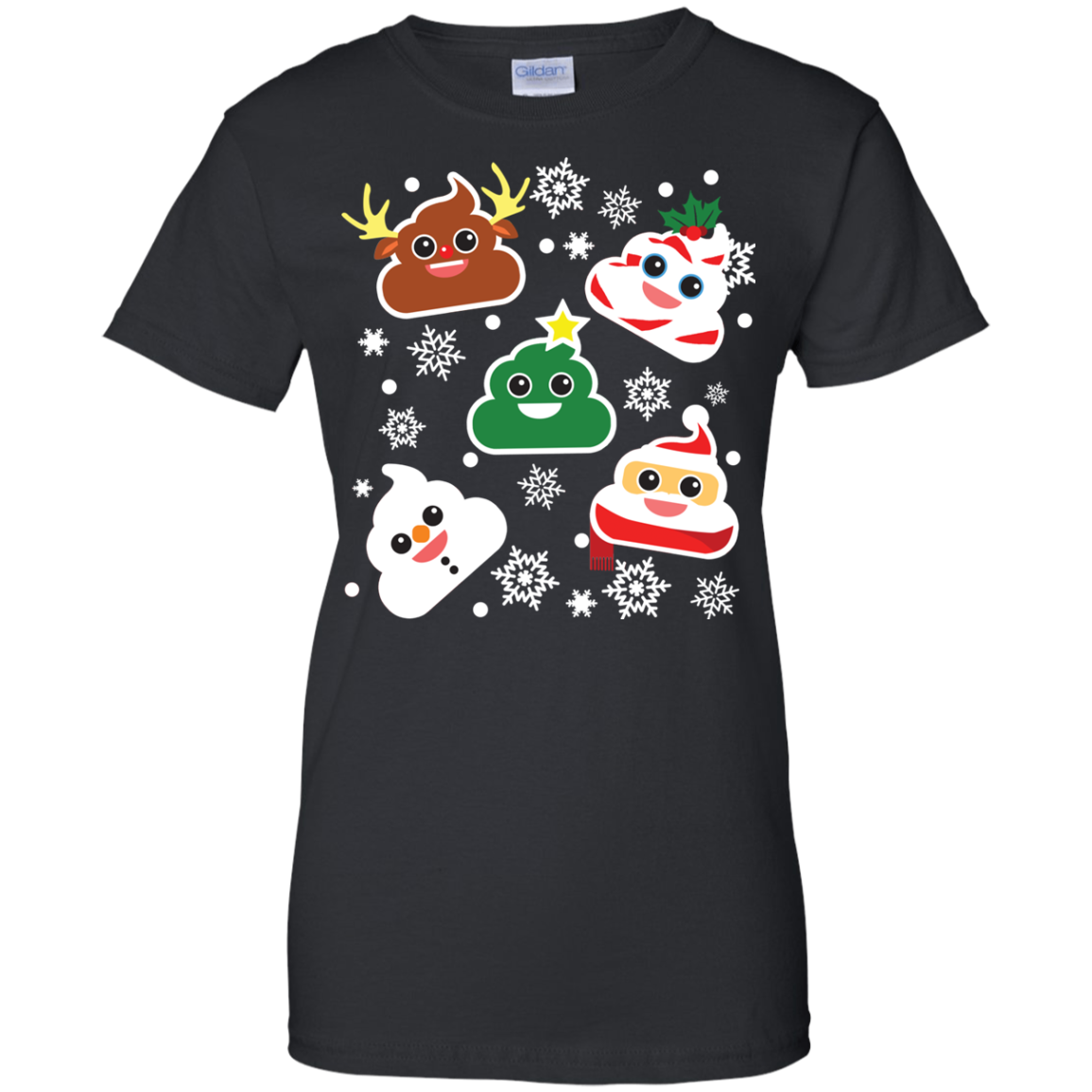 Funny Smiling Poop Ladies' 100% Cotton T-Shirt - Christmas Collection - DNA Trends