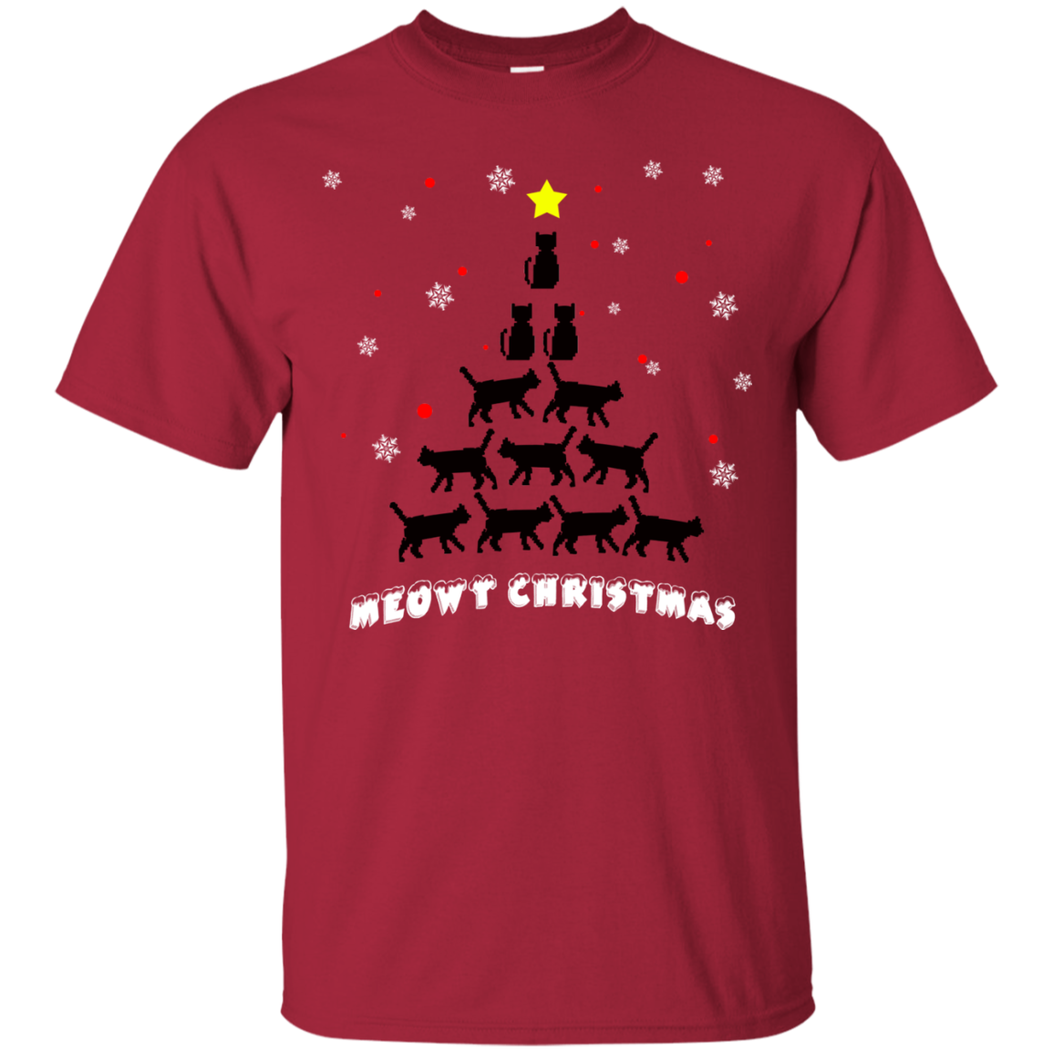 Stylish Meowy Christmas Cat Lovers Ultra Cotton Christmas T-Shirt - DNA Trends