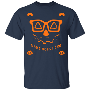Personalized Creepy Nerd Pumpkin Halloween Costume Youth  T-Shirt - DNA Trends