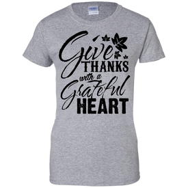 Give Thanks with a Grateful Heart Ladies' 100% Cotton T-Shirt for This Thanksgiving - DNA Trends