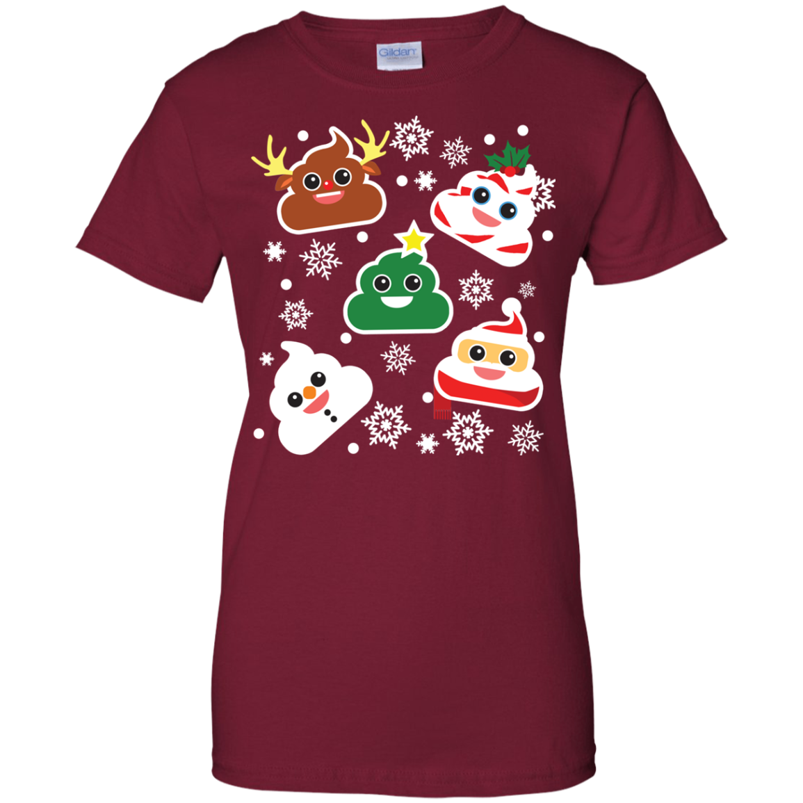 Funny Smiling Poop Ladies' 100% Cotton T-Shirt - Christmas Collection - DNA Trends