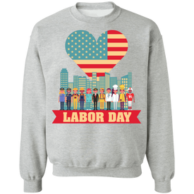Labor Day USA Crewneck Pullover Sweatshirt - DNA Trends