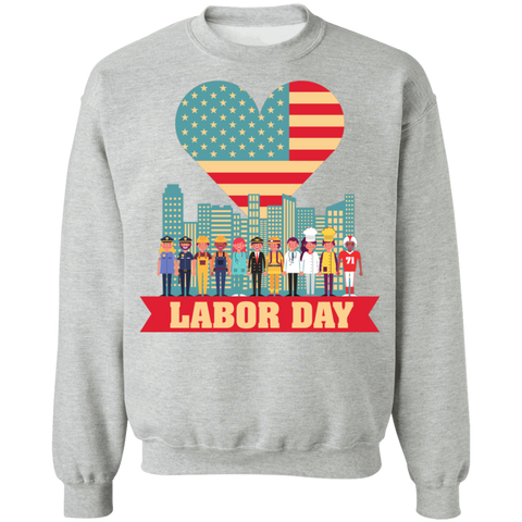 Image of Labor Day USA Crewneck Pullover Sweatshirt - DNA Trends