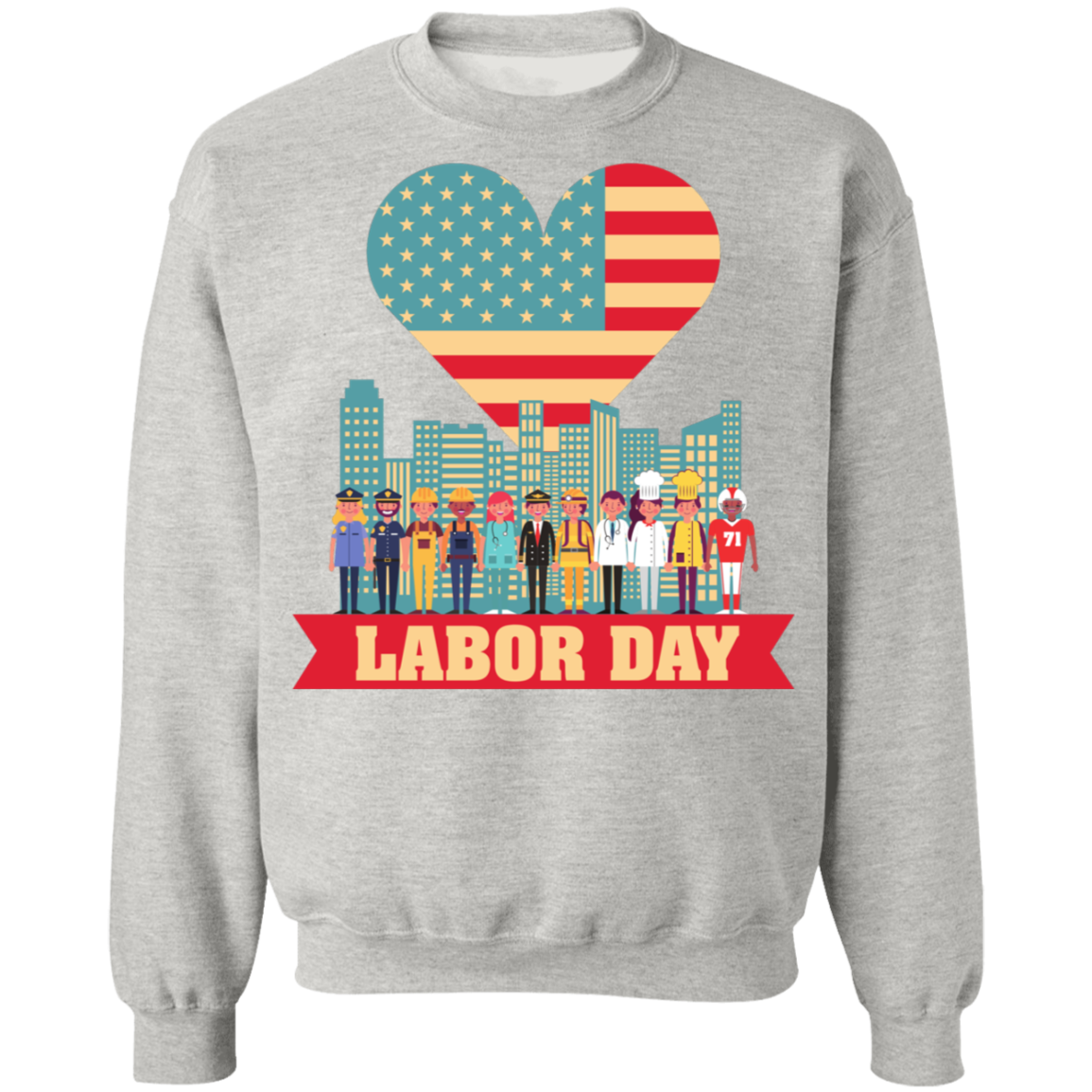 Labor Day USA Crewneck Pullover Sweatshirt - DNA Trends