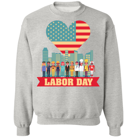 Image of Labor Day USA Crewneck Pullover Sweatshirt - DNA Trends