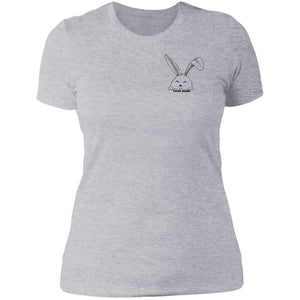 Minimalist Easter Bunny Custom Name  Ladies' T-Shirt: Easter Bunny Custom Name,Pocket Bunny, Minimalist Easter, Personalized Easter
