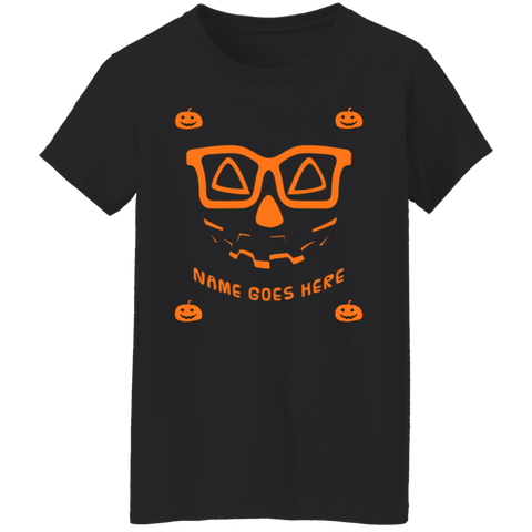 Image of Personalized Creepy Nerd Pumpkin Halloween Costume  Ladies'  T-Shirt - DNA Trends