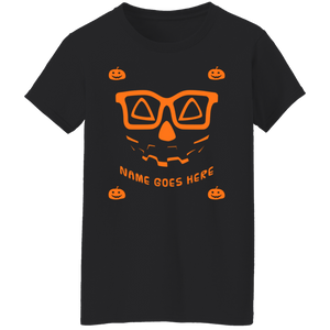 Personalized Creepy Nerd Pumpkin Halloween Costume  Ladies'  T-Shirt - DNA Trends