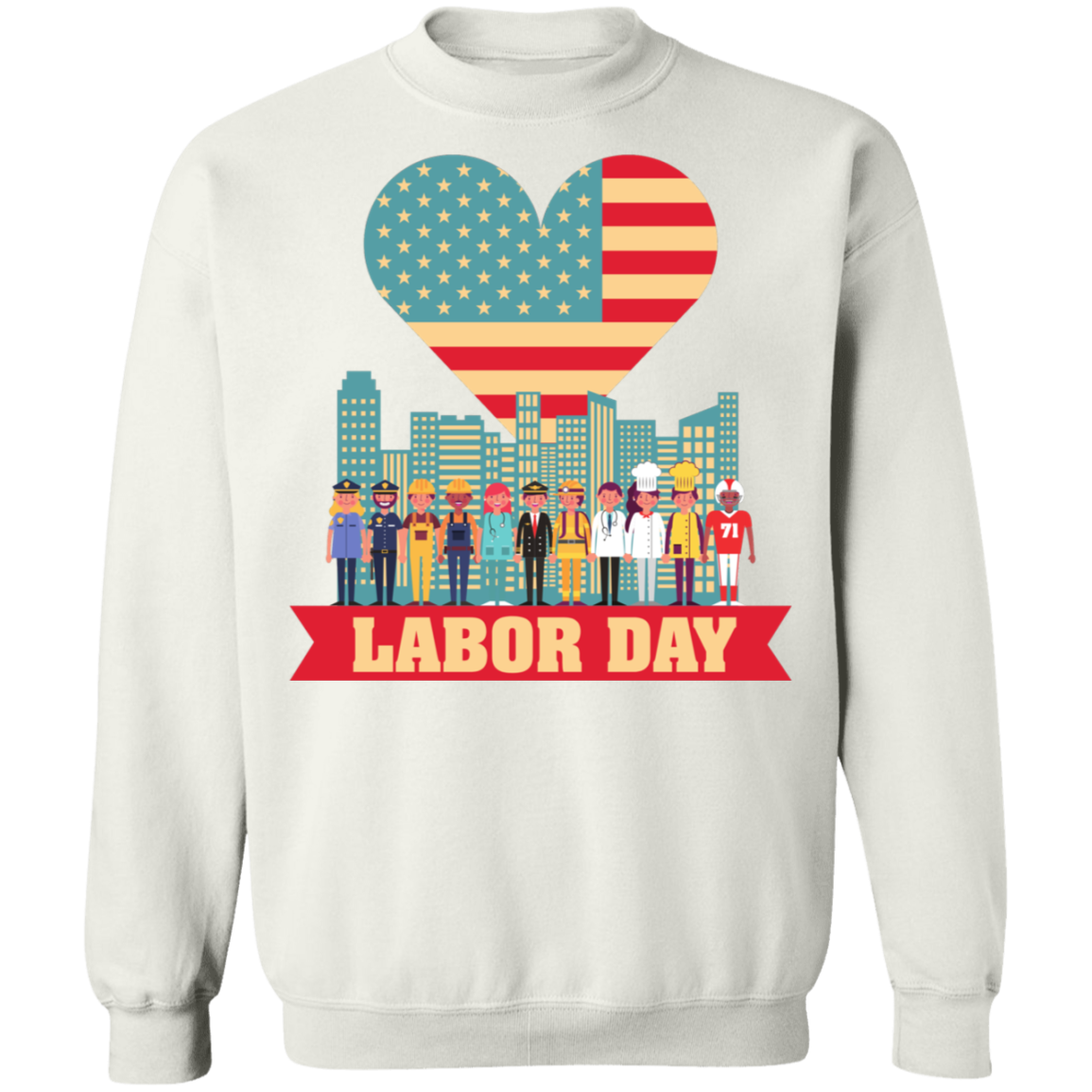 Labor Day USA Crewneck Pullover Sweatshirt - DNA Trends