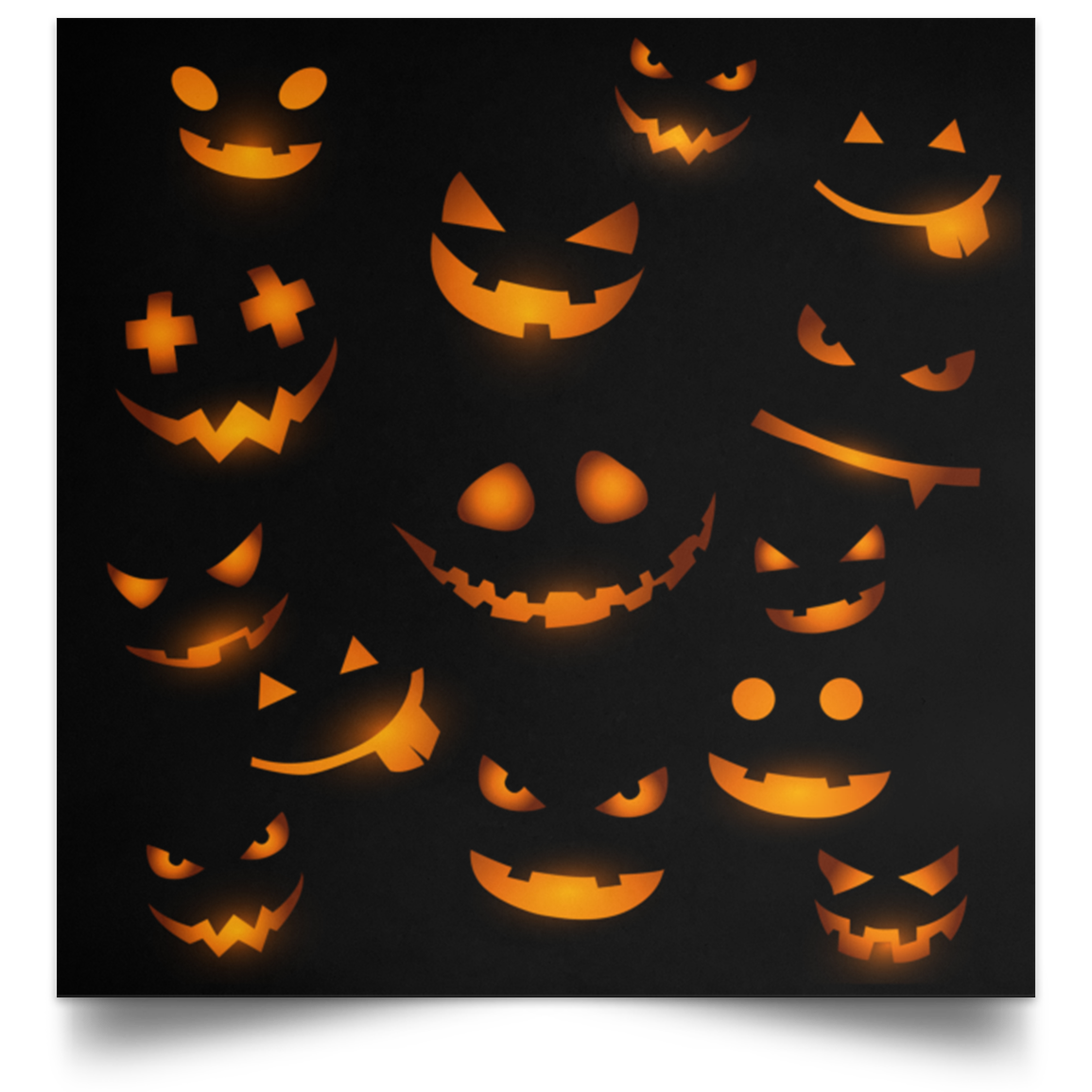 Glowing Pumpkins Halloween Satin Square Poster - DNA Trends