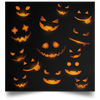 Glowing Pumpkins Halloween Satin Square Poster - DNA Trends