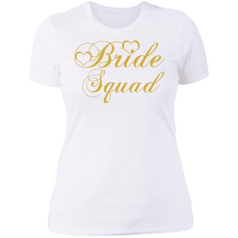 Image of Bride Squad - Golden Font Bachelorette Party- Bridemaids Ladies'  NL T-Shirt - DNA Trends